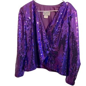 Vintage Claralura sequin jacket in purple 💜